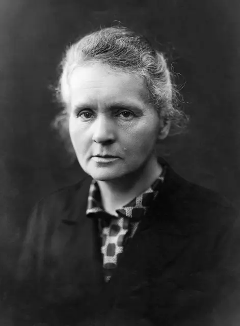 Portrait photograph of Marie Curie